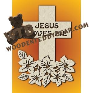 Jesus Loves Me Cross fretwork scroll saw pattern |The Wooden Teddy Bear