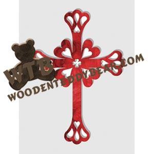 Hearts Cross fretwork scroll saw pattern |The Wooden Teddy Bear