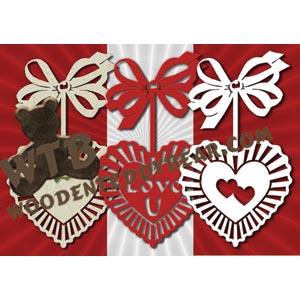 Hearts on a Bow fretwork scroll saw pattern |The Wooden Teddy Bear