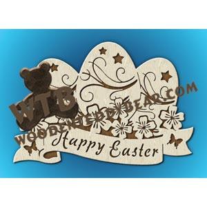 Happy Easter fretwork scroll saw pattern |The Wooden Teddy Bear