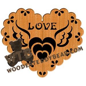 Lace Heart with Wings fretwork scroll saw pattern |The Wooden Teddy Bear