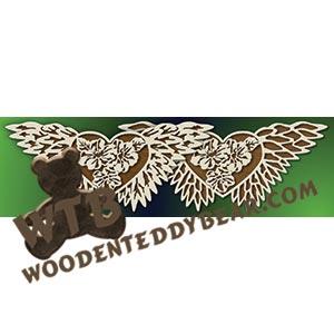 Winged Heart with Flowers fretwork scroll saw pattern |The Wooden Teddy Bear