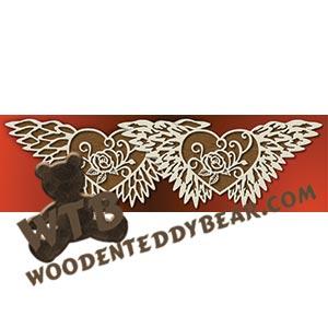 Winged Heart with Rose fretwork scroll saw pattern |The Wooden Teddy Bear