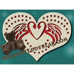 Winged Heart fretwork scroll saw pattern |The Wooden Teddy Bear