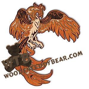 Multi Layered Phoenix fretwork scroll saw pattern |The Wooden Teddy Bear