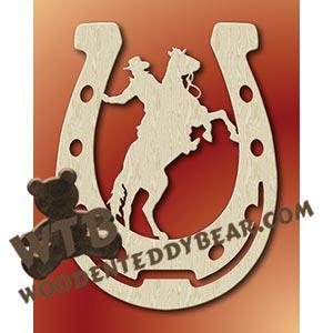 Cowboy in Horseshoe fretwork scroll saw pattern |The Wooden Teddy Bear