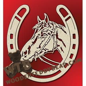 Horse in Horseshoe #1 fretwork scroll saw pattern |The Wooden Teddy Bear