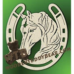 Horse in Horseshoe #2 fretwork scroll saw pattern |The Wooden Teddy Bear