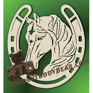 Horse in Horseshoe #2 fretwork scroll saw pattern |The Wooden Teddy Bear