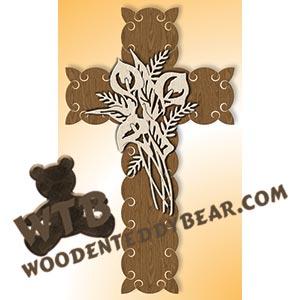 Calla Lily Cross fretwork scroll saw pattern |The Wooden Teddy Bear