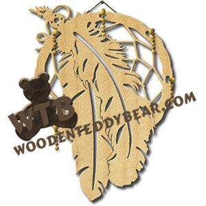Dreamcatcher with Feathers fretwork scroll saw pattern |The Wooden Teddy Bear