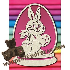 Oval Globe Easter Bunny fretwork scroll saw pattern |The Wooden Teddy Bear