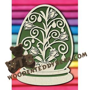 Oval Globe Easter Tree fretwork scroll saw pattern |The Wooden Teddy Bear