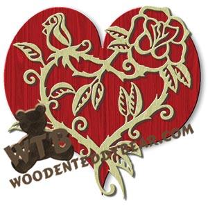 Rose Heart fretwork scroll saw pattern |The Wooden Teddy Bear