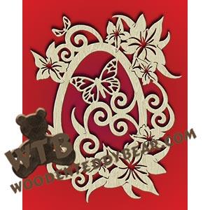 Easter Egg & Lilies fretwork scroll saw pattern |The Wooden Teddy Bear