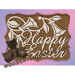 Happy Easter fretwork scroll saw pattern |The Wooden Teddy Bear