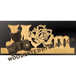 Mom Rose on Base fretwork scroll saw pattern |The Wooden Teddy Bear