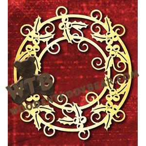 Holly Wreath fretwork scroll saw pattern |The Wooden Teddy Bear