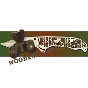 Hunting Knife with Moose fretwork scroll saw pattern |The Wooden Teddy Bear