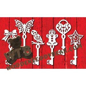 Key Ornaments #3 fretwork scroll saw pattern |The Wooden Teddy Bear