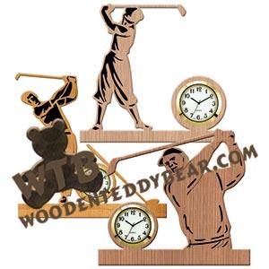 Golfing Clocks fretwork scroll saw pattern |The Wooden Teddy Bear