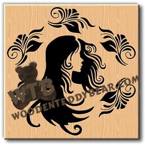 Lady with Swirling Hair fretwork scroll saw pattern |The Wooden Teddy Bear
