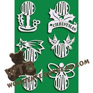 Love Word Ornaments fretwork scroll saw pattern |The Wooden Teddy Bear