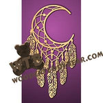 Moon Dreamcatcher with Tribal Feathers fretwork scroll saw pattern |The Wooden Teddy Bear