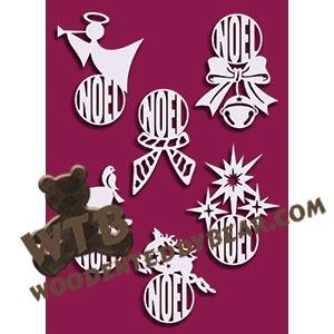 Noel Word Ornaments fretwork scroll saw pattern |The Wooden Teddy Bear