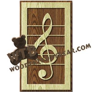 Treble Clef fretwork scroll saw pattern |The Wooden Teddy Bear