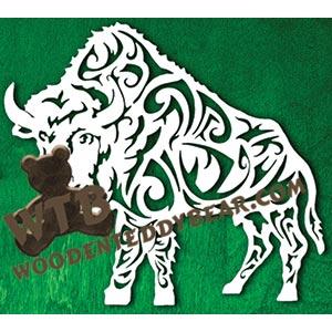 Tribal Bison fretwork scroll saw pattern |The Wooden Teddy Bear