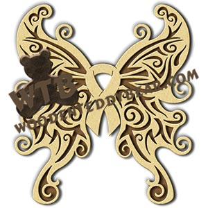 Tribal Cancer Butterfly fretwork scroll saw pattern |The Wooden Teddy Bear