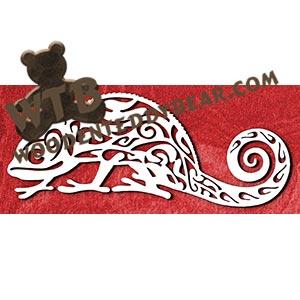 Tribal Chameleon fretwork scroll saw pattern |The Wooden Teddy Bear