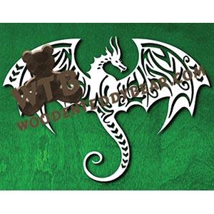 Tribal Dragon fretwork scroll saw pattern |The Wooden Teddy Bear