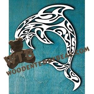 Tribal Dolphin fretwork scroll saw pattern |The Wooden Teddy Bear