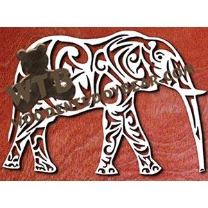 Tribal Elephant fretwork scroll saw pattern |The Wooden Teddy Bear