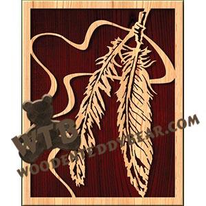 Two Feathers fretwork scroll saw pattern |The Wooden Teddy Bear