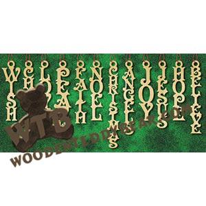 Vertical Word Ornaments #1 fretwork scroll saw pattern |The Wooden Teddy Bear