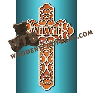 Welcome Cross fretwork scroll saw pattern |The Wooden Teddy Bear
