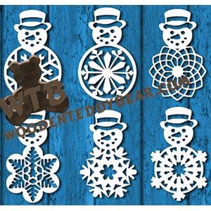 Snowman Ornaments fretwork scroll saw pattern |The Wooden Teddy Bear