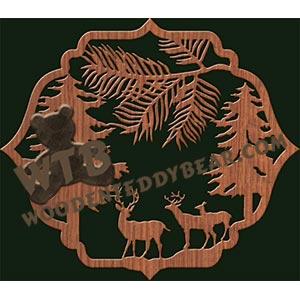 Deer in Forest fretwork scroll saw pattern |The Wooden Teddy Bear