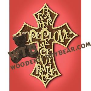 Words Cross fretwork scroll saw pattern |The Wooden Teddy Bear