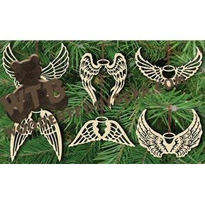 Angel Wing Ornaments fretwork scroll saw pattern |The Wooden Teddy Bear