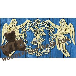 Angels With Wreath fretwork scroll saw pattern |The Wooden Teddy Bear