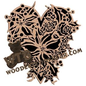 Flowers Heart fretwork scroll saw pattern |The Wooden Teddy Bear