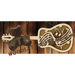 Guitar Plaque #1 fretwork scroll saw pattern |The Wooden Teddy Bear