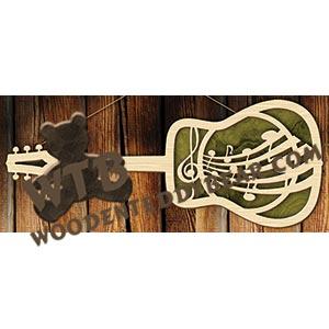 Guitar Plaque #2 fretwork scroll saw pattern |The Wooden Teddy Bear