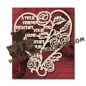 True Friend Heart #2 fretwork scroll saw pattern |The Wooden Teddy Bear