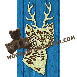 Kitty with Antlers fretwork scroll saw pattern |The Wooden Teddy Bear