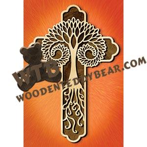 Tree of Life Cross fretwork scroll saw pattern |The Wooden Teddy Bear